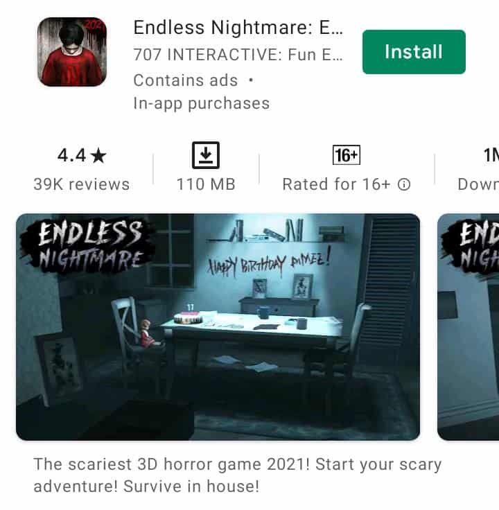 Horror Games under 100mb